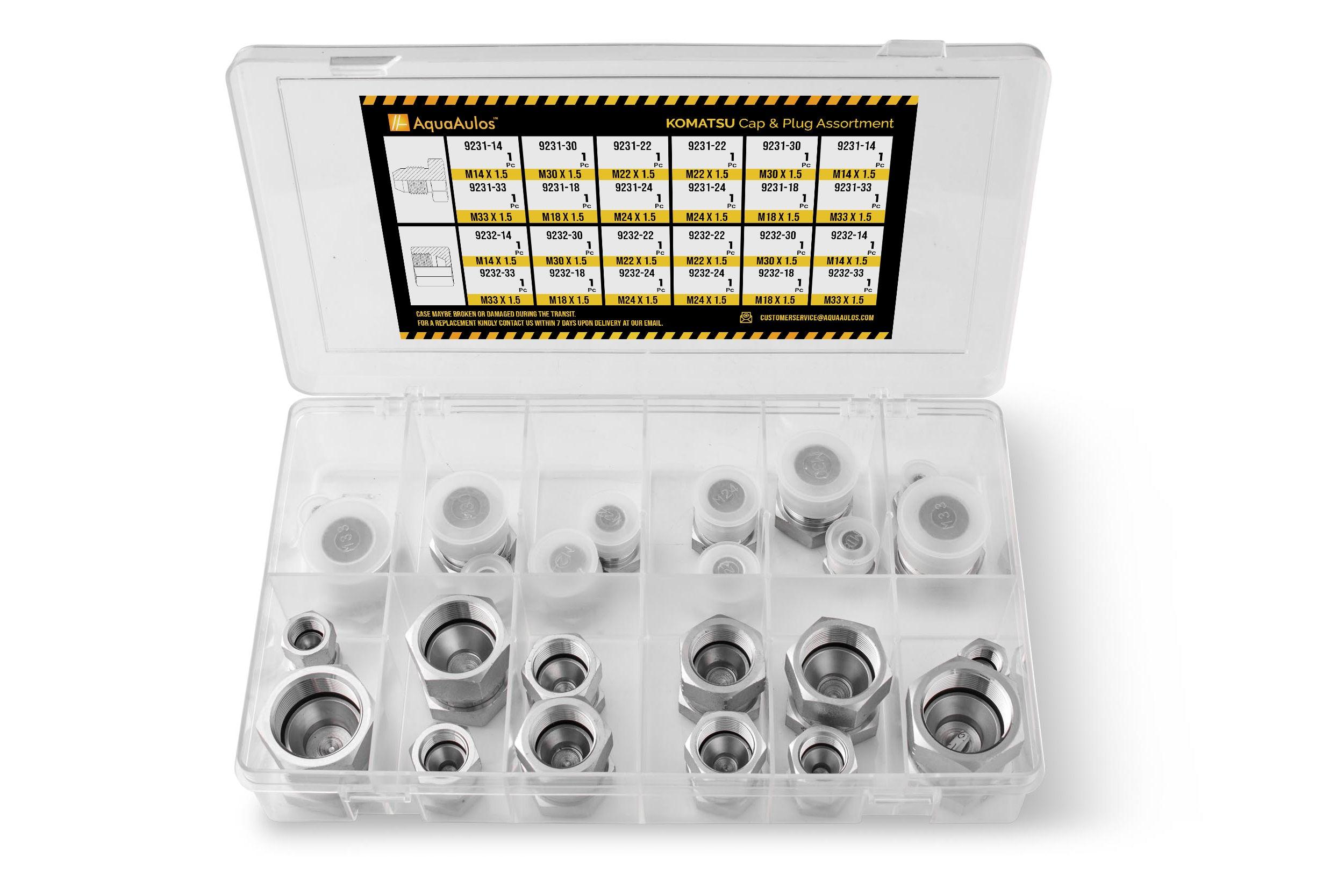 24 Pcs. KOMATSU Cap & Plug Assortment Kit AquaAulos